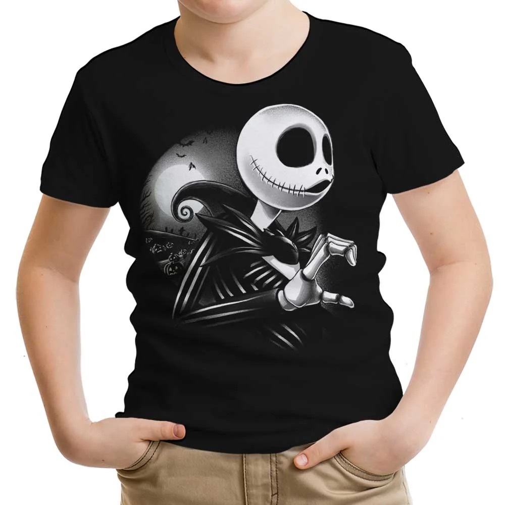 Player Tees Black Graphic T-Shirt with Skeleton Design-EUC